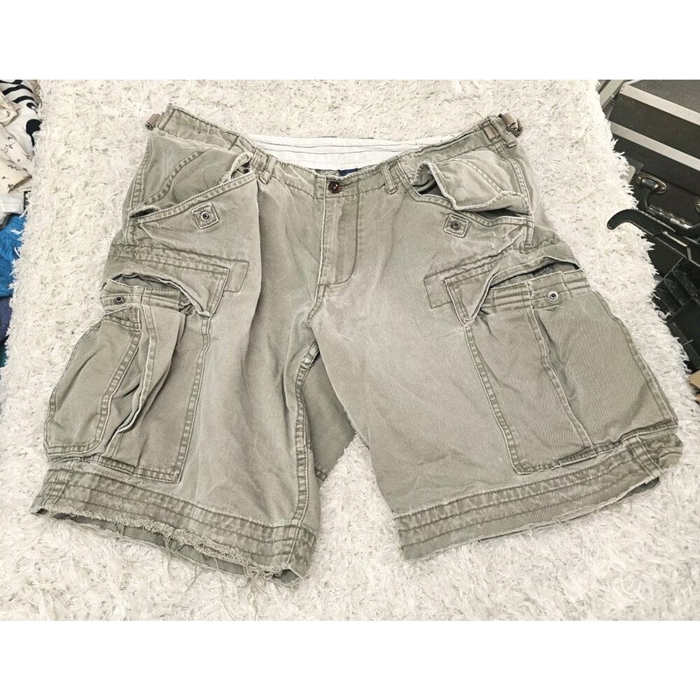 Vintage Polo Ralph Lauren Cargo Shorts Mens 36 Distressed Gorpcore Multi Pocket